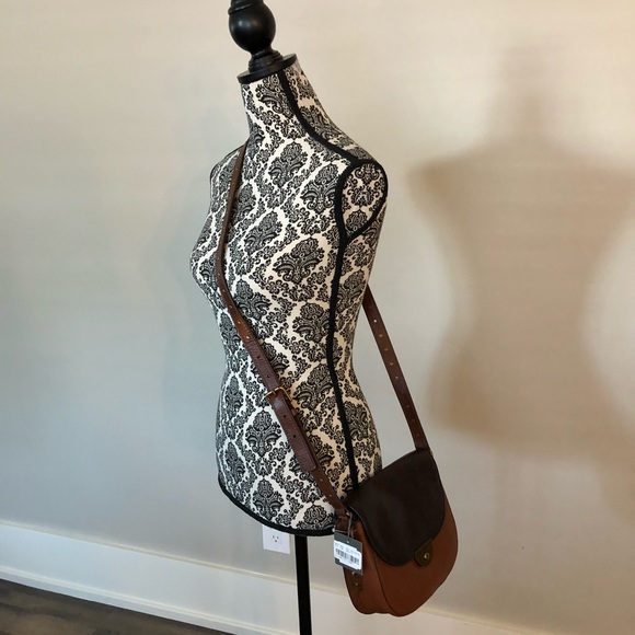 Fossil EMI Brown Multi Saddle crossbody bag purse - Picture 5 of 5